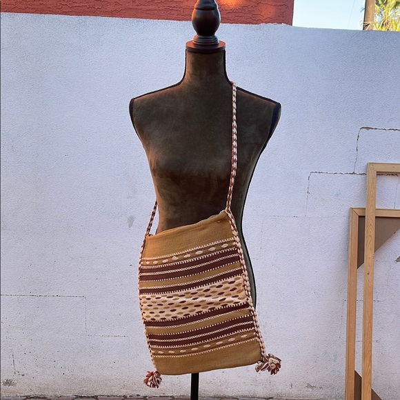 Handbags - Brown and Tan Geometric Crossbody Bag